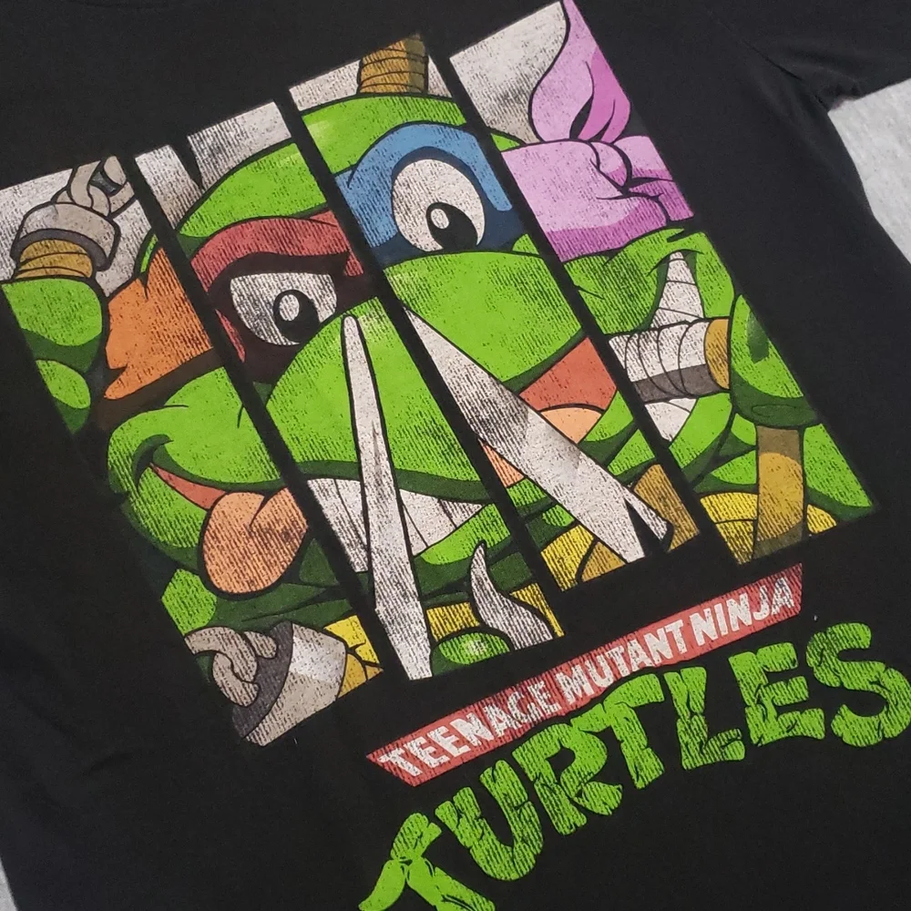 Y2K Early 2000's Teenage Mutant Ninja Turtles Retro Tee Short Sleeve T-Shirt - Picture 4 of 5